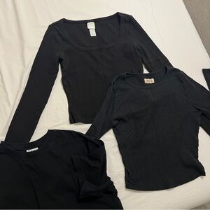 Set of 3: Basic Black Tops
